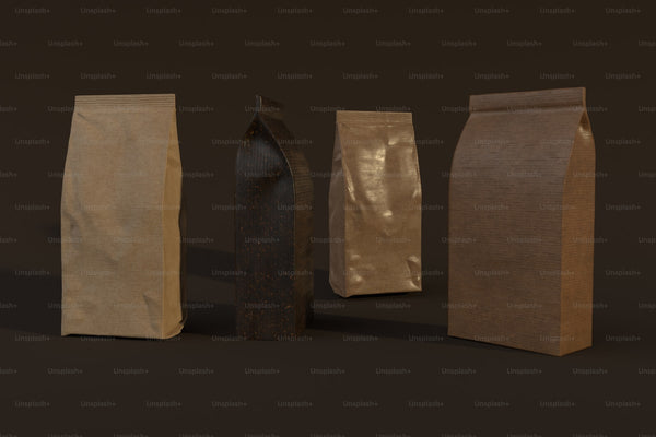 flat bottom coffee pouches showing structured base and upright panels